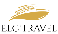ELC Travel's elegant logo of a gold cruise ship. The gold is a reminder to pursue the best