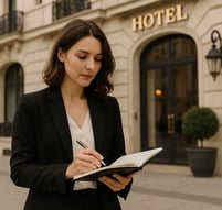 Consultant during a quality audit in a luxury hotel as a mystery guest