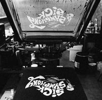 Screen printing design on t-shirts for fashion brands and custom apparel