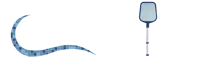 a blue and white logo for the eagleview pool and spa