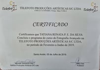 Fotógrafa Taty Pacheco Certificado Fotografia Avançado