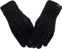 ViGrace Winter Touchscreen Gloves for Women Chenille Warm Knit with 3 Touch Screen Fingers Texting E