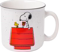 Silver Buffalo Peanuts Snoopy and Woodstock Get Cozy Ceramic Camper Mug