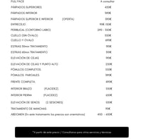 tarifas para los tratamientos de plasma pen
