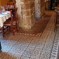 carreaux de ciment et briquettes terre cuiteterre