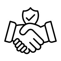 Two trustworthy people shaking hands