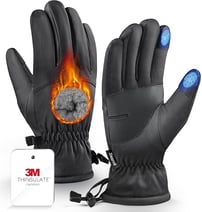 -10℉ Winter Gloves Men Women Made with 3M Insulation, Plush Lining Thermal Snow Gloves, Gloves for C