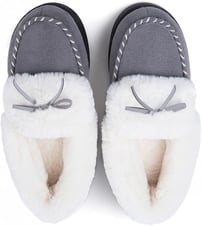 RockDove Women's Trapper Moc Fuzzy Plush Faux Fur Memory Foam Slipper Christmas Gift Stocking Stuffe