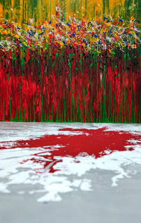 peinture paysage fleur de toute les couleurs