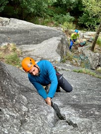Trad climbing in Val di Mello