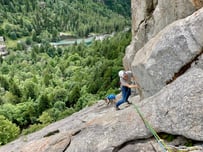 Trad climbing on Alba del Nirvana