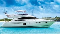 Luxury yacht in Maldives for transportation between airport and resorts.