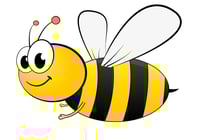 a bee with a bee on it's side
