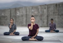 2 women doing Pranayama and Kriya
