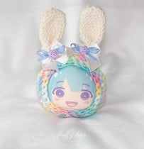 hand crafted cotton candy bunny omanjuu covers with cute ribbons and kawaii aesthetic