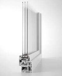 a window frame with a white frame and a white wall