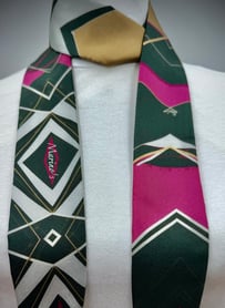 Marino's - accessoire mode - twilly - petite écharpe - motif géométrique - look tendance et lumineux
