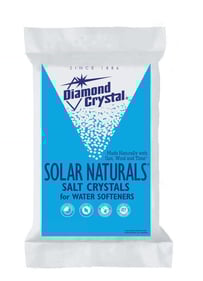 An example of a bag of water softener salt crystals, which we deliver.