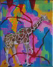 Small Painting/ Giraffe Perseverance Imperceptible Series 2024