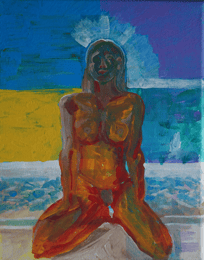 Small Painting/ Woman Pose Expressionist 2024