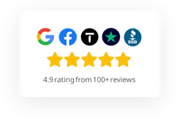 Google facebook thumbtack trustpilot bbb rating stars badge