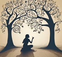 silhouette of woman raising her right hand