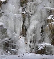 Rivière gêlée en Ardèche