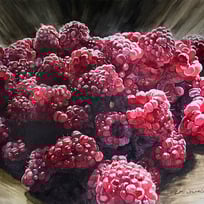 raspberries, red, bowl