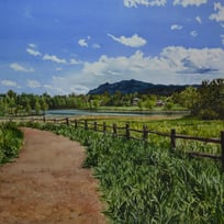 trail, lake