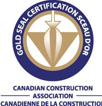 a canadian construction company logo with the words, canadian construction association