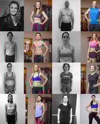a collage of a group of people posing for a picture with before and after photos after losing weight