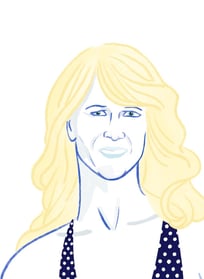 Portrait illustré de l'actrice américaine Laura Dern