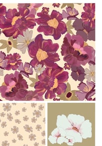 purple floral pattern design for print or textile