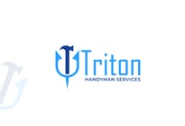 Triton Handyman Services logo with trident and hammer design