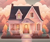 a house with trees in the background