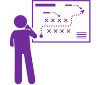 graphic of someone staring at strategy board