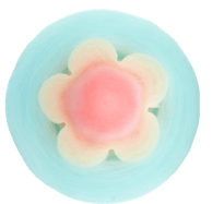 a flower shape cotton candy floss