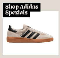A picture of Adidas Spezial sneakers with the text "Shop Adidas Spezials"