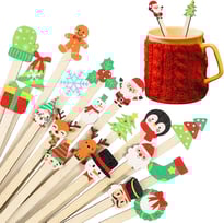 Mifoci Christmas Wooded Coffee Stirrers