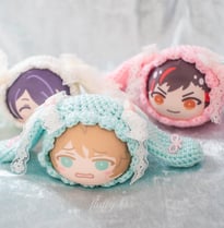 Hand crafted Ear lop bunny omanjuu covers with heart and cute laces
