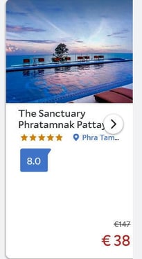 A booking price of 38 euro of a hotel with a riverfront pool