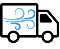Schéma d'un camion qui transporte de l'air