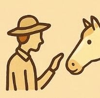 Enseignant caresse un cheval