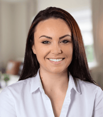 a woman with a smile on her face