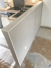 Réalisation de la cloison, puis bandes et peinture