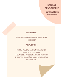 recette mousse sensorielle comestible