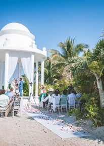 a wedding ceremony at a beach wedding