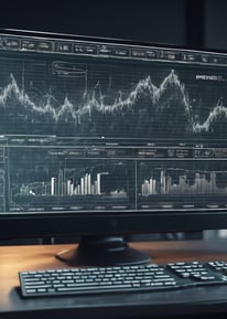 a computer keyboard with a blue light on it