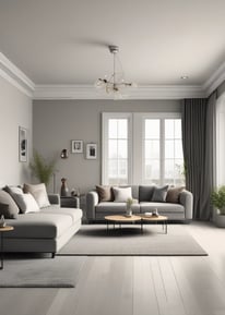 black and white throw pillows on gray couch