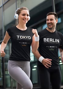 Unsere Marathon Cities Laufshirt Serie. Berlin, Tokyo, Boston, Chicago, New York City und London.